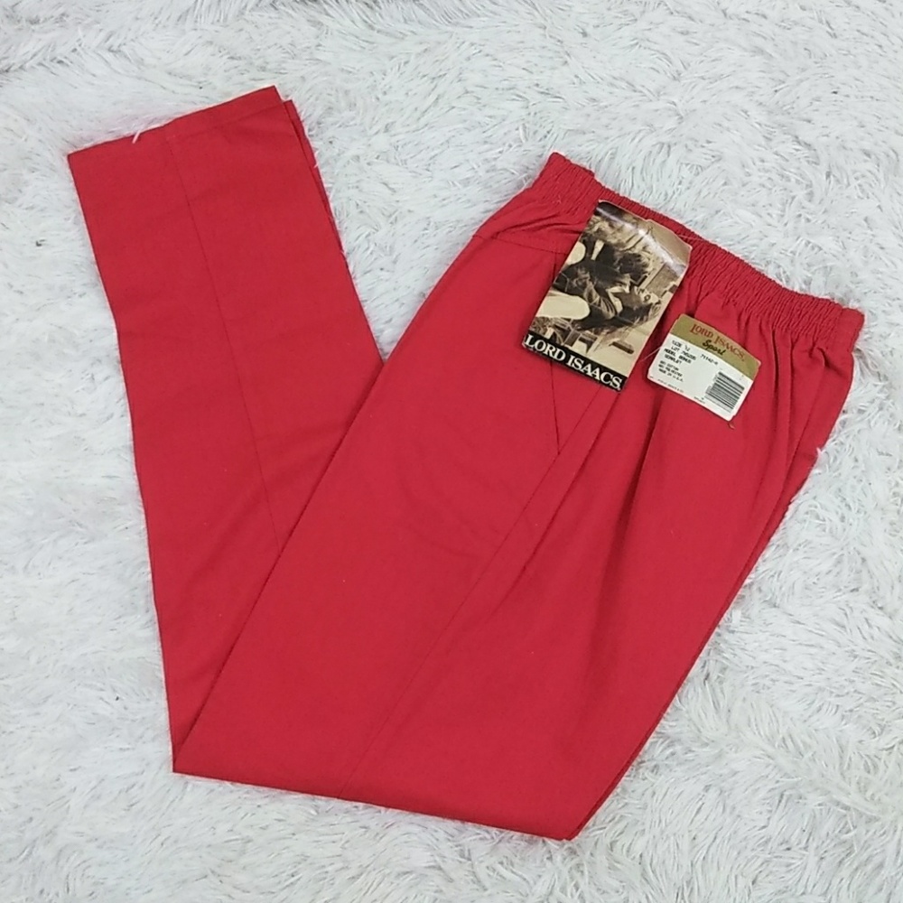 Red Pull-on Pants by Lord Isaacs 12 NWT